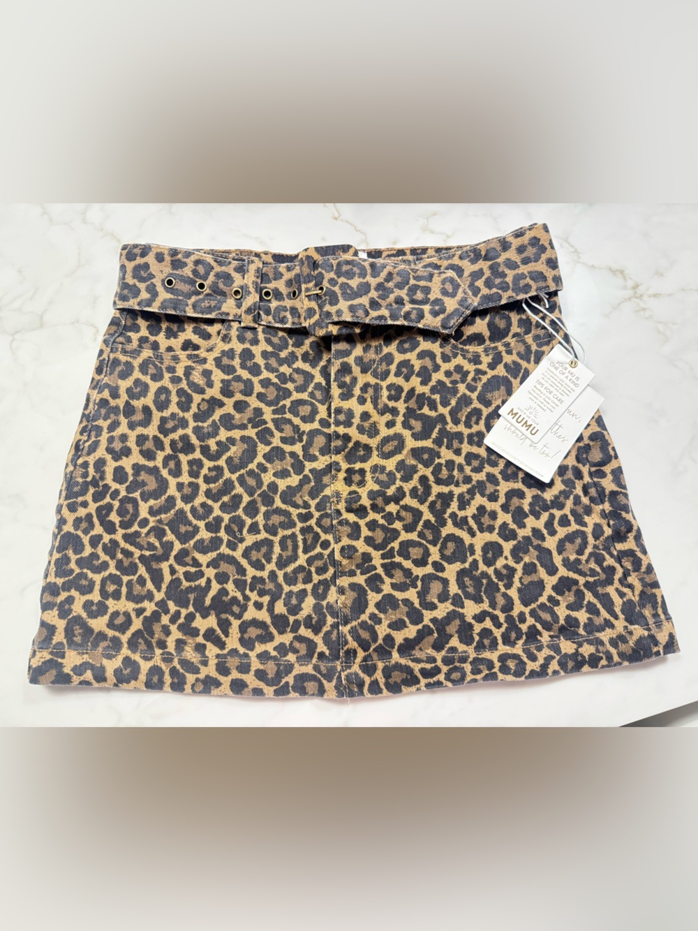 New with tags Show Me Your MuMu Leopard Print Skirt in Brown and Black